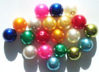 20 12mm Round Glass Pearl Bead Mix Pack